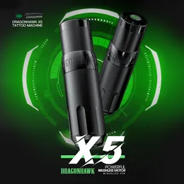 Tattoo Guns Kits Dragonhawk X2 Wireless Machine Pen High Capacity Battery Body Art Permanenta tillbehör för nybörjare Supply 230620