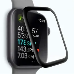 3D Siyah kenar tam tutkal ekran kapağı temperli cam koruyucusu Apple Watch Iwatch için koruyucu 1/2/3/4/5/6/7 38mm 42mm 44mm 41mm 45mm 49mm paketsiz paketsiz