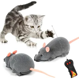 3 färger RC Electronic Mice Cat Toys Wireless Remote ControlSimulation Plysch Mouse Funny Interactive Rat Toy for Pet Kitten Cats