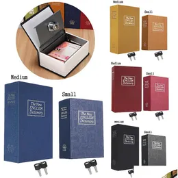 Accessories Packaging Organizers Storage Boxes Bins Security Simation Dictionary Book Case Home Cash Money Jewelry Locker Secret Safe Box with Key Lock Small Medi