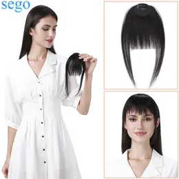 Franja Sego 9g Quadrinhos Franja Com Têmporas 100% Cabelo Humano Real Franja Pequena Franja Varrida Aparência Natural Pedaço de Cabelo 230620