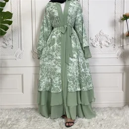 Etniska kläder Ramadan Eid Mubarak Robe Longue Kimono Femme Musulmane Dubai Abaya för kvinnor Kaftan Pakistan Turkiet Islam Arabisk muslimsk klänning 230620