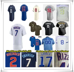 Benutzerdefiniertes Baseballtrikot Cody Bellinger Dansby Swanson Ernie Banks Sammy Sosa Nico Hoerner Ian Happ Seiya Suzuki Patrick Wisdom Trey Mancini CUBS Yan Gomes Drew Smyly