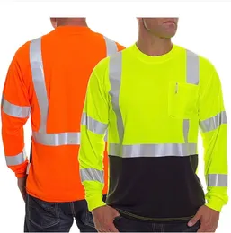 Men's Tank Tops Safety Shirts for Men Reflective Shirt for Work Summer Quick Dry High Visibility Workwear Shirt Long Sleeve Contrast Color 230620