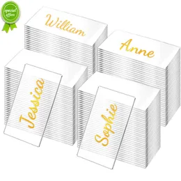 New 30/50Pcs Clear Acrylic Table Place Card Wedding Blank Rectangle Seating Cards Sign Guest Names Tag Birthday Party DIY Decoration