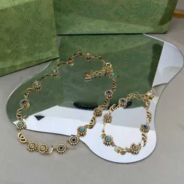 Set di collane 23ss bracciali firmati da donna Set di braccialetti per collana in metallo vintage placcato palladio di moda Gioielli di alta qualità