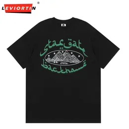 メンズTシャツヒップホップメンズTシャツストリートウェアエジプトピラミッドグラフィックプリントコットンTシャツ