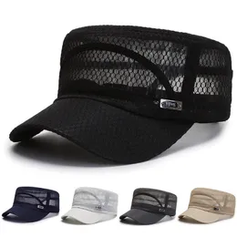 Ball Caps Mens Cap Mesh Army Hat Military Patrol Baseball Summer Comfortable Breathable Hats Adjustable Solid Color Flat 230620