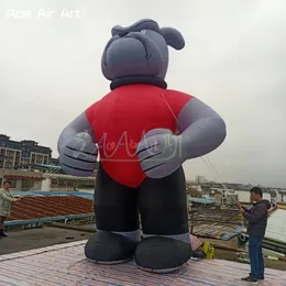 5M/16.4 fjärde fabrikspris Uppblåsbar Bulldog Model Giant Air Blown Animal för utomhusreklamutställning gjord i Kina