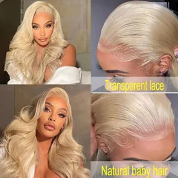 Fala pełna ciała 613 13x4 HD przezroczyste ludzkie peruki włosy Remy Brazylijskie włosy 4x4 koronkowe peruki dla kobiet wstępnie wyczerpanych