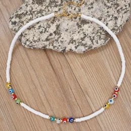 Kedjor go2boho halsband för kvinnor vinyl heishi 4mm pärlor choker halsband smycken kolye sommar mode krage boho justerbar lås