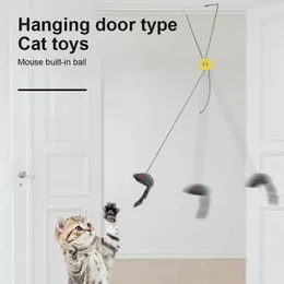 Kota zabawka zsuwana wisząca typ drzwi śmieszny kota drapanie lina myszka kota zabawka
