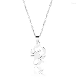 Подвесные ожерелья панк -скорпион для женщин биджорота в стиле стимпанк из нержавеющей стали Цепочка для животных кольцевые украшения