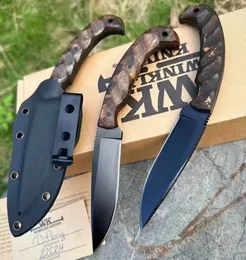New Arrival H2368 Outdoor Survival Tactical Knife 80Crv2 Vacuum Heat Treatment Drop Point Blade Full Tang Indian Maple Handle Fixed Blade Knives with Kydex