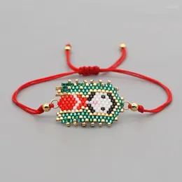 Strand Unique Mexican Ethnic Girl Flag Beaded Bracelet Miyuki Rice Beads Hand-woven Jewelry For Bridesmaid Gift