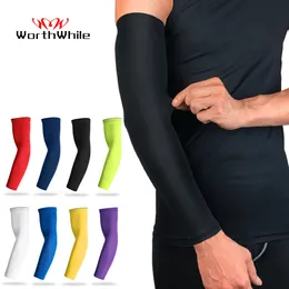 Aquecedores de braço e perna WorthWhile Sports Compression Sleeve Basketball Cycling Warmer Summer Running Proteção UV Voleibol Sunscreen Bands 230621