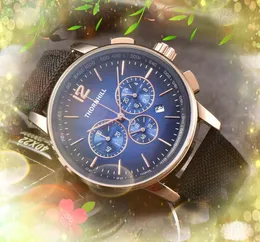 Mens movimento automático de quartzo totalmente funcional cronômetro relógios 41mm tecido pulseira de couro mergulho super luminoso relógios de pulso montre de luxo presentes