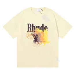 24ss Rhude T Shirt Designer Fashion Clothing Tees Hip hop Parakeet Long Tailed Parrot Print High Street Casual Versatile Short Sleeve T-shirts men women Streetwear zv