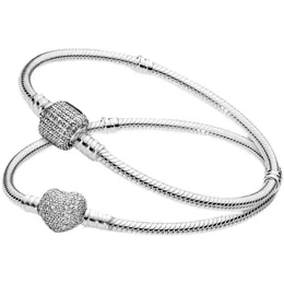 22cm-23 cm original 925 Sterling Silver Snake Chain DIY Charm Armband för kvinnor gåva silverfärg smycken dropshipping