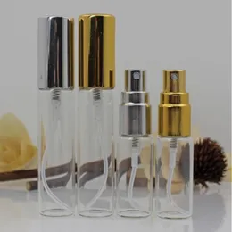 Empty 5ml 10ML Glass Fine Mist Atomizer Bottles with Gold or Silver Caps Refillable Perfume Cologne Decant Spray Bottles SN312 Psqau Axovs