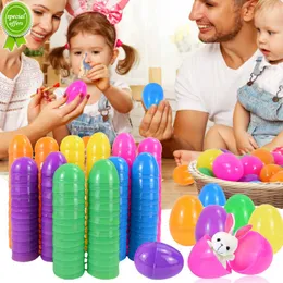 New 36Pcs Colorful Plastic Easter Eggs Fillable Kids Toy Candy Gift Packaging Box 2023 Easter Home Decoration Birthday Party Supply