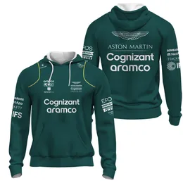 Męskie dresy, sprzedające Formuły 1 Aston Martin Team Green Zip Pullover Men's Racing Women Extreme Sports Competition 230620