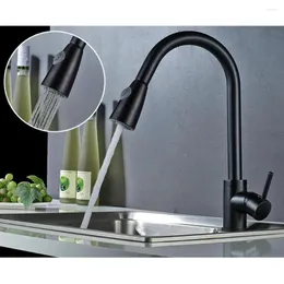 Krany kuchenne Cool Black Sink Stal Stal Material Faucet 360 stopni Rotacja Projekt Rotacji