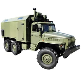 Ural 1/16 2.4G 6Wd Rc Car Rock Crawler Command Communication Vehicle military truck Rtr Toy Auto Army Cars