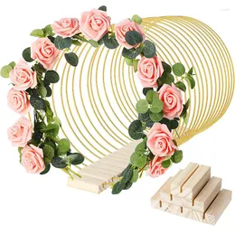 Dekorativa blommor Hoop Diy Floral Garland Wreath Metal Round Iron Craft Ring Bamboo Circle Frame Wedding Centerpieces Ornament