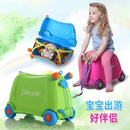 Resväskor barns resväska med hjul rese bagage låd barn förvaring fodral baby leksak söt bära leveranser