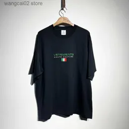 T-shirt da uomo di buona qualità Black Vetements Fashion T-Shirt Uomo 1 1 Vari ricamati Haute Couture Vetements Camicie oversize da donna T230621