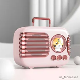 Mini alto-falantes alto-falante Bluetooth alto-falante portátil retrô infantil bonito animal de estimação mini caixa de música com luz noturna player viva-voz chamada R230621
