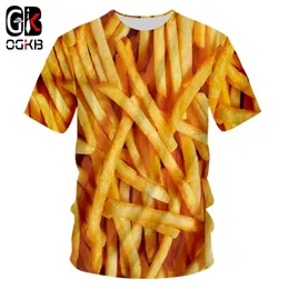 メンズTシャツogkbフライドポテト3D TシャツグラッピゲTシャツMannen TシャツTEESストリートウェアトップ