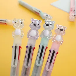 ПК/Лот Creative Crystal Bear 4 Colors Ballpoint Pen Mite Press Ball Pens Школьная офис писать подарки канцелярских товаров