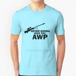 Men's T Shirts Never Gonna Give You Awp Sleeve Short Shirt Streetswear Harajuku Summer High Quality T-Shirt Tops Cs Csgo Counter Strike