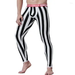 Cuecas Térmicas Homens Long Johns Listrados Leggings de Inverno Algodão Quadril Hophermo Quente Juventude Elasticidade Ropa Térmica