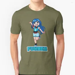 Erkek Tişörtleri Funneh Mavi Saçlı Gamer Gömlek Yuvarlak Yaka Kısa Kollu T-Shirts Kek Oyun Bloxburg Itsfunneh