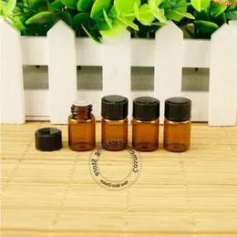 Promosyon 50 PCS/Lot Cam 3ml Amber Esansiyel Yağ Şişesi Mini Boş Siyah Kapak Küçük Kadınlar Kozmetik Kavanoz Örnek Flakon Dolunablablehigh Miktar NDIRQ