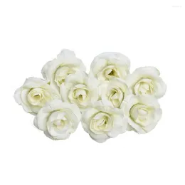 Kwiaty dekoracyjne 50pcs DIY Floral Artificial Flower Head Home Cloth Mini realalski dekoracja ślubna impreza przenośna fałszywa róża lekka