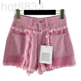 Women's Shorts Designer Womens Vintage Cotton Skirts with Letters Buttons Female Milan Runway High End Brand Girls Pink Hotty Hot Short Pants Clothing CQB9