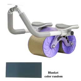 Sit-Up-Bänke Fitnessstudio Multifunktions-Fiess Automatischer Rebound-Bauchmuskeltraining Doppelrad-Heim-Kniematte Ab Roller mit Counter Do