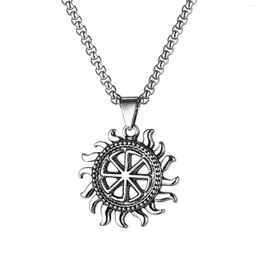 Pendant Necklaces Fashion Hollow Sun Slavs For Men Boy Festival Anniversary Jewelry Chain With 24''