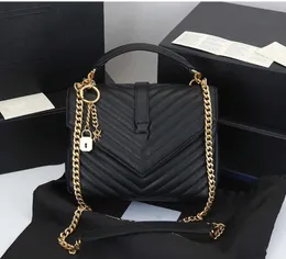 2023 New 5A Women Bag Luxury Handbag Shourdle Brand Loulou Y字型デザイナーシームレザーレディーズメタルチェーンブラッククラムシェルメッセンジャーバッグファッション卸売