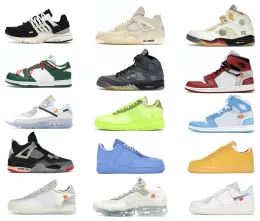 MCA University University Gold Metallic Silver 1 Low Shoes Blue Volt Off Black White 4 Sail UNC 1 High Og White Presto 2.0 Chicago Men Women Outdior Sneakers with Box