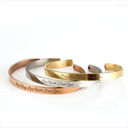 Bangle PlatevilePlus Scaleled Swelet Sonding Will Love سيجدك رسالة من الفولاذ المقاوم للصدأ مخصصة للنساء هدية الفتاة