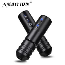 Dövme Tabancalar Kitleri Ambition Ninja Pro Kablosuz Makine Taşınabilir Batarya Döner Kalem Kapasitesi 2400mAh Sanatçı Vücutu için Güçlü Çekirdek Motor 230620