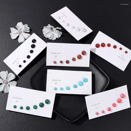 Stud Earrings 12 Lots Women's Irregular 6 8 10mm Stone Set For Women Girl Week Theme Party Wedding Fashion Jewelry