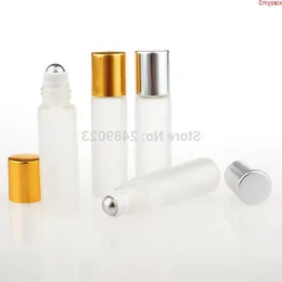 20 unids / lote Rollo de vidrio glaseado en aceite esencial Botella de perfume vacía 5 ml Bola de rodillo de acero inoxidable Herramientas de maquillaje recargables alto quantlt Wbgo