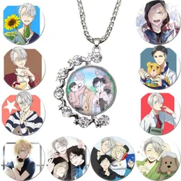Pendant Necklaces Cute Rotatable Double Faced Necklace Anime YURI!!! On Yuri Victor Luxury Cosplay Women Girl Xmas Gift BSDYL