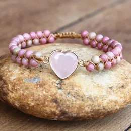 Bangle 4mm Rhodonite Pink Crystal Hard